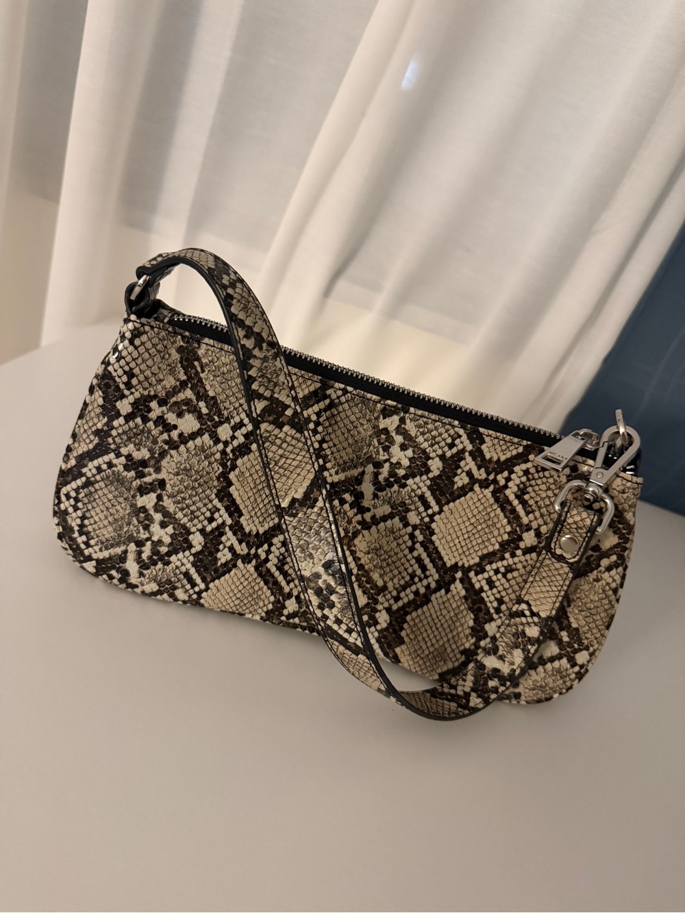 JW PEI Snake-Print Shoulder Bag in Neutral Tones